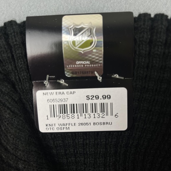 Boston Bruins New Era Beanie Adult Black NHL Hockey Waffle Knit Winter Snow NEW - Picture 4 of 7